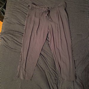 DARK GRAY PANTS WITH TIE BELT